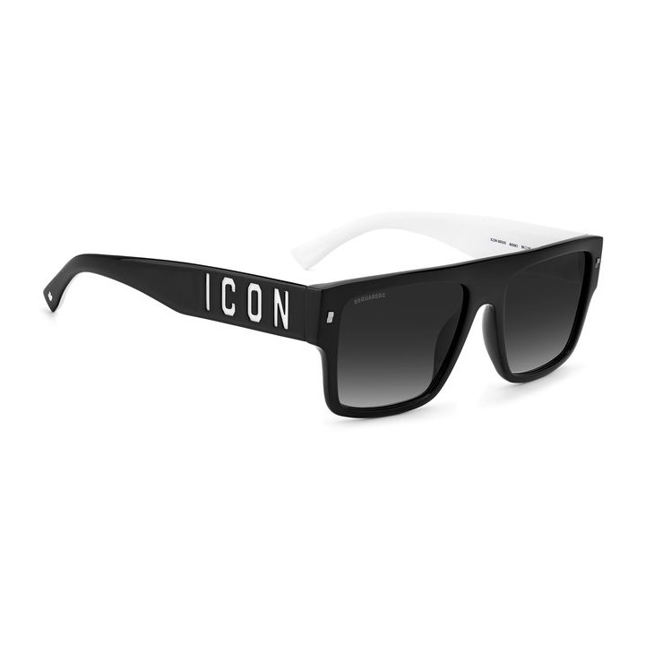 Lunettes de soleil Dsquared2 ICON 0003/S Black White / verres Dark Grey Shaded (80S-9O)