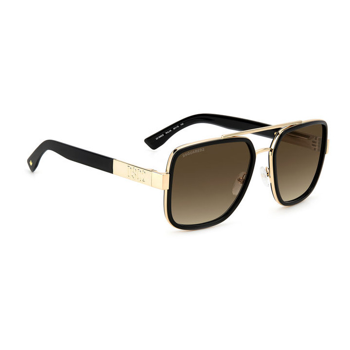 Lunettes de soleil Dsquared2 D2 0060/S Gold Black 2 / verres Brown Shaded (RHL-HA)