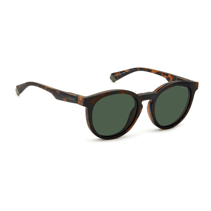 Lunettes de vue avec clip solaire Polaroid PLD 2132/CS Matte Havana / verres Green Polarized (N9P-UC)