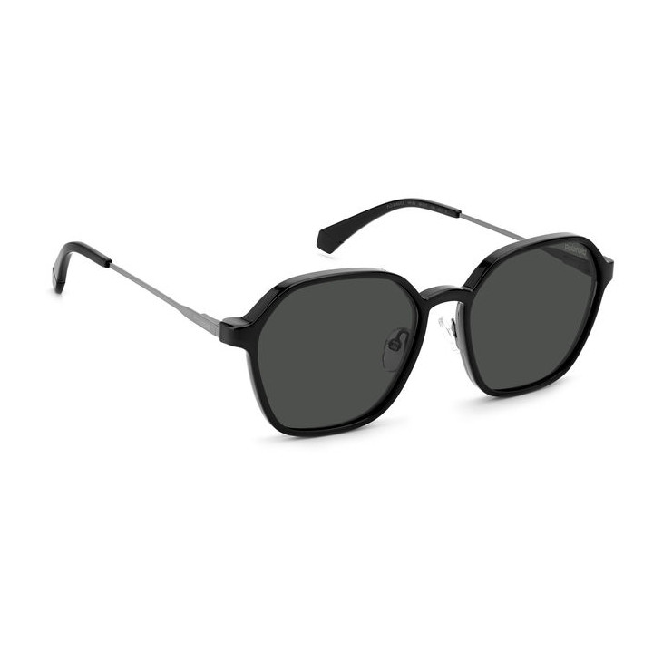 Lunettes de vue avec clip solaire Polaroid PLD 6183/CS Dark Ruthenium Black / verres Grey Polarized (V81-M9)
