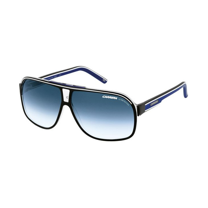 Lunettes de soleil Carrera GRAND PRIX 2 Blackcrystal Blackwhiteblue / verres Dk Blue Shaded (T5C-08)