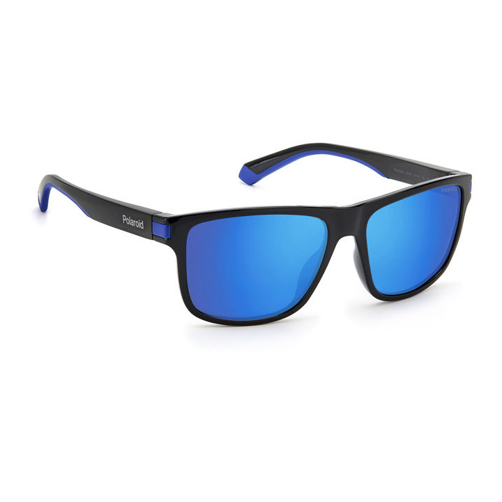 Lunettes de soleil Polaroid PLD 2123/S Black Blue / verres Blue Mirror Polarized (D51-5X)