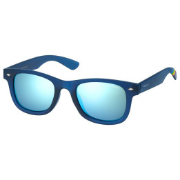 Lunettes de soleil Polaroid Kids PLD 8009/N Blue Transparent / verres Grey Blue Multilayer Polarized (UJO-JY)
