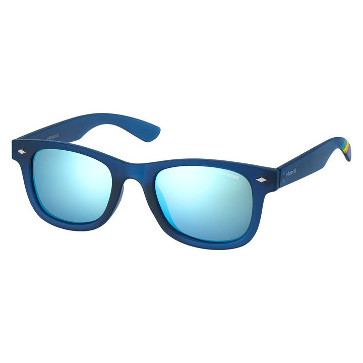 Lunettes de soleil Polaroid Kids PLD 8009/N Blue Transparent / verres Grey Blue Multilayer Polarized (UJO-JY)