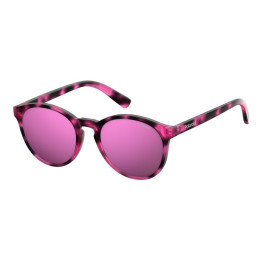 Lunettes de soleil Polaroid Kids PLD 8024/S Havana Fuchsia / verres Grey Pink Mirror Polarized (C4B-AI)
