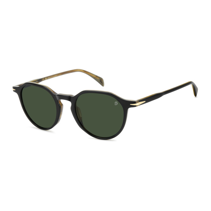 Lunettes de soleil David Beckham DB 1217/S Striped Black Beige / verres Green Lightgreen Antireflex (PPO-O7)