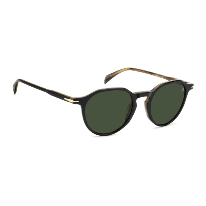 Lunettes de soleil David Beckham DB 1217/S Striped Black Beige / verres Green Lightgreen Antireflex (PPO-O7)