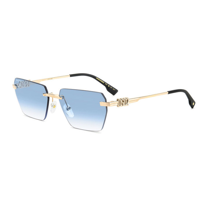 Lunettes de soleil Dsquared2 D2 0102/S Gold Blue / verres Azure Shaded (LKS-ST)