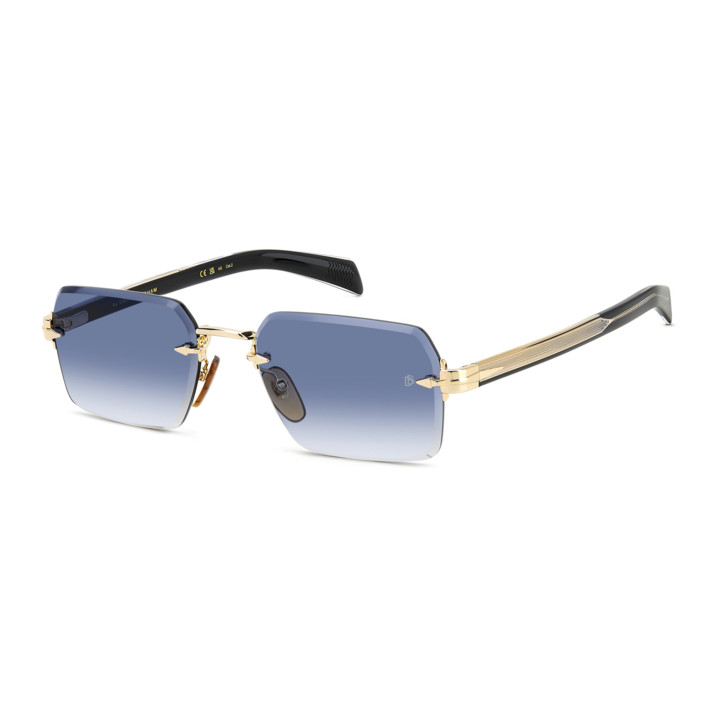 Lunettes de soleil David Beckham DB 7109/S Gold Black 2 / verres Dk Blue Shaded (RHL-08)