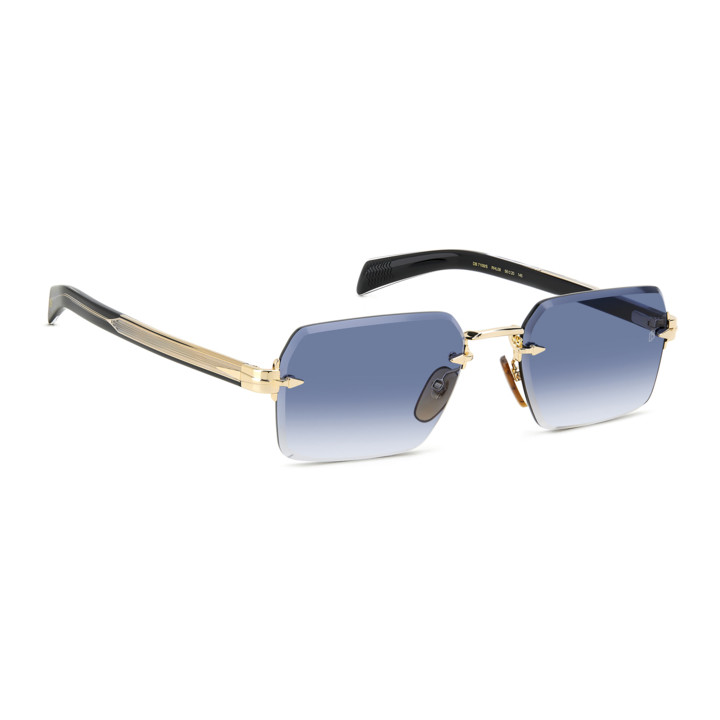 Lunettes de soleil David Beckham DB 7109/S Gold Black 2 / verres Dk Blue Shaded (RHL-08)