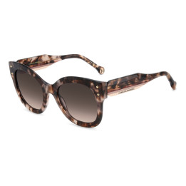 Lunettes de soleil Carolina Herrera HER 0410/S Peach Havana / verres Brown Shaded (L93-HA)