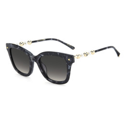 Lunettes de soleil Carolina Herrera HER 0407/G/S Black Marble / verres Dark Grey Shaded (GBY-9O)