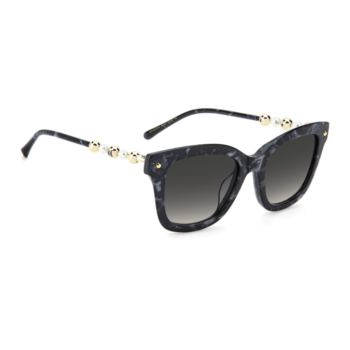 Lunettes de soleil Carolina Herrera HER 0407/G/S Black Marble / verres Dark Grey Shaded (GBY-9O)