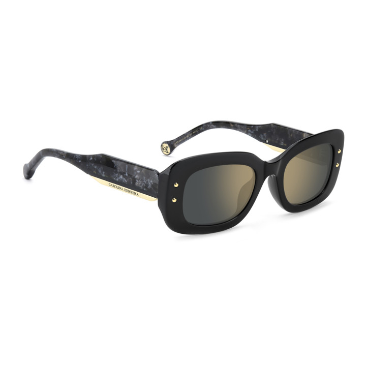 Lunettes de soleil Carolina Herrera HER 0411/G/S Black / verres Grey Bronze Mirror (807-JO)