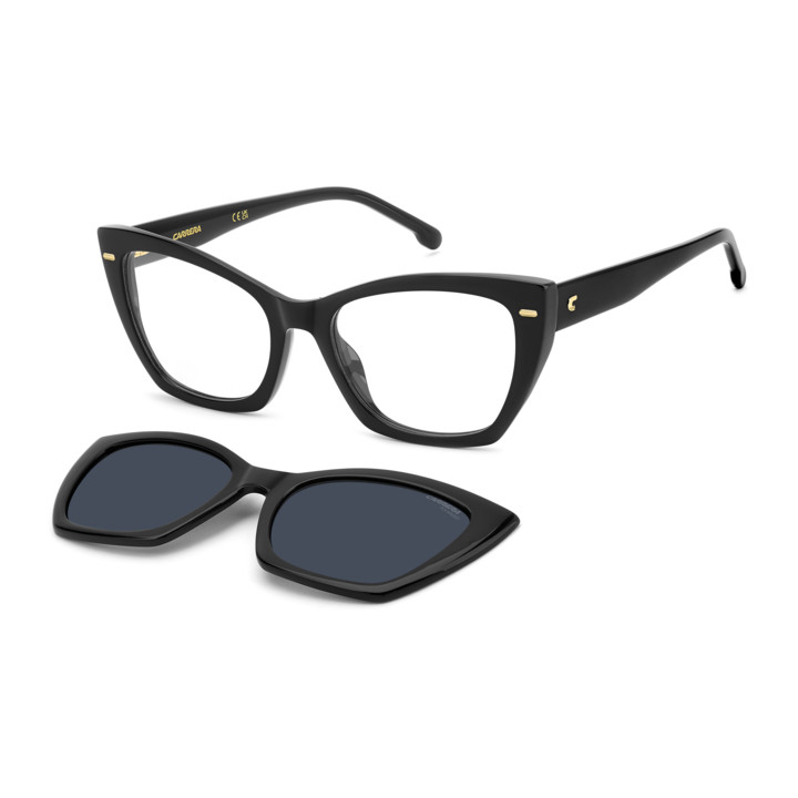 Lunettes de vue avec clip solaire Carrera CA 3036/C Black / verres Blue Polarized (807-C3)