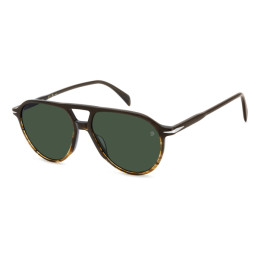 Lunettes de soleil David Beckham DB 1218/S Brown Shaded Horn / verres Green (NNG-QT)