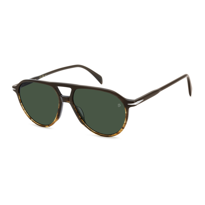 Lunettes de soleil David Beckham DB 1218/S Brown Shaded Horn / verres Green (NNG-QT)