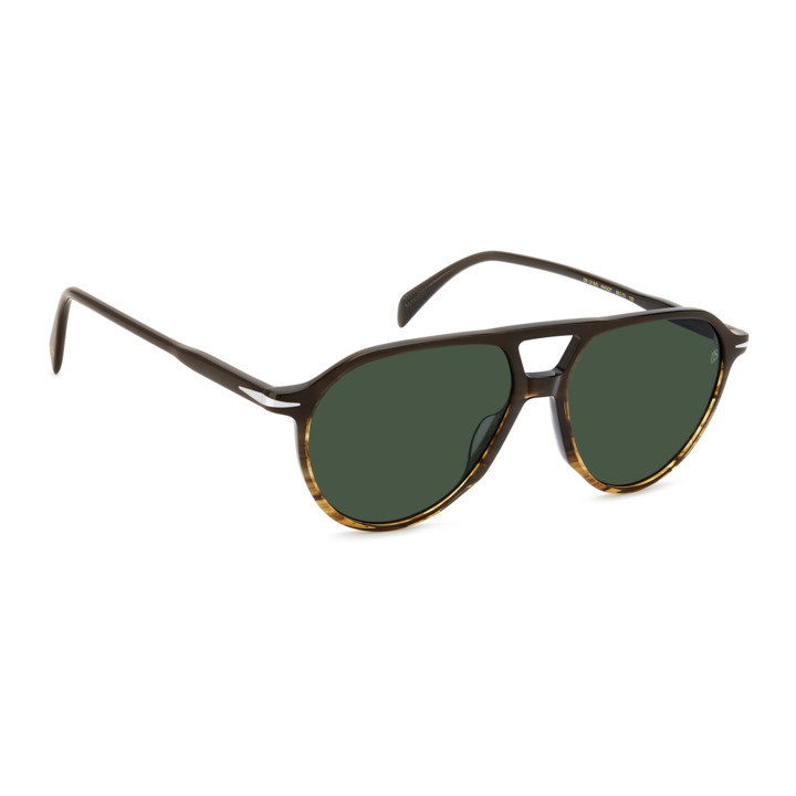 Lunettes de soleil David Beckham DB 1218/S Brown Shaded Horn / verres Green (NNG-QT)