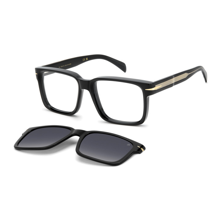 Lunettes de vue avec clip solaire David Beckham DB 7163/C Black Gold / verres Blue Shaded Polarized (2M2-Z7)